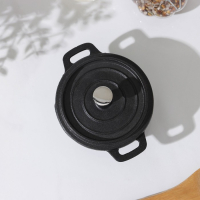 Кастрюля чугунная Volcano, 13&times;10&times;6 см, для подачи, цвет чёрный