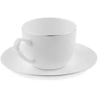 Кофейная пара Select, белая с серебристой отводкой Кофейная пара Select, белая с серебристой отводкой