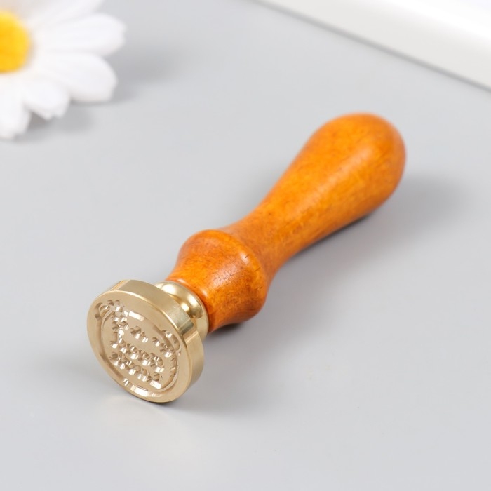 Печать для сургуча с деревянной ручкой Печать для сургуча с деревянной ручкой "Медвежонок - Удачи" 9х2,5х2,5 см