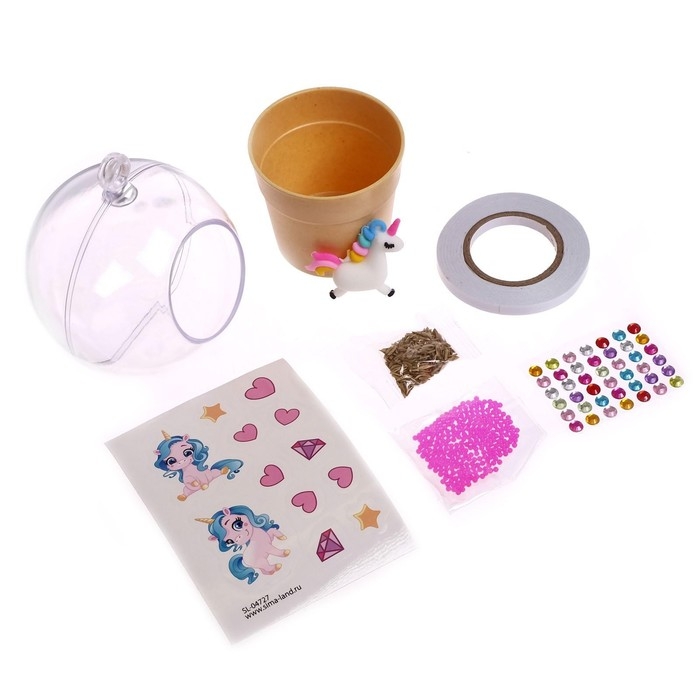 Набор для опытов &laquo;Живой аквариум-флорариум&raquo;, единорожка, в пакете