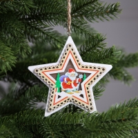 Ёлочная игрушка &laquo;Дед Мороз&raquo;, от батареек, свечение тёплое белое