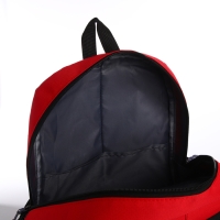 Рюкзак школьный, 2 отдела молнии, 3 кармана, цвет чёрный/красный
