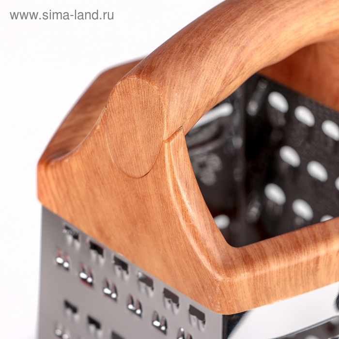 Тёрка шестигранная Доляна &laquo;Деревушка&raquo;, 14,5&times;11&times;23 см, цвет коричневый