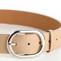 Ремень женский, ширина 4 см, винт, пряжка металл, цвет бежевый