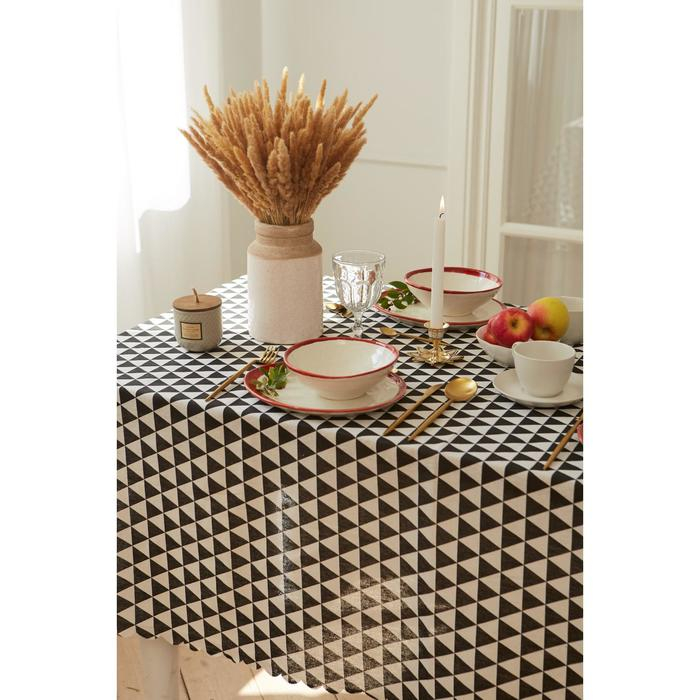Скатерть Доляна "Треугольники" 145х200&plusmn;3см,100%пэ, рогожка 130 гр/м