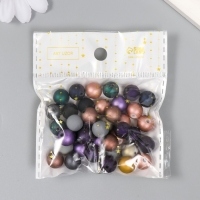 Бусины для творчества пластик "Шарики. Холодные оттенки металлик" набор 20 гр 1х1х1 см