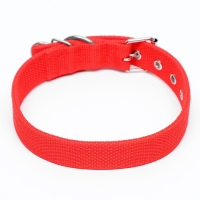 Ошейник двухслойный с вертлюгом, 58 х 3 см, полиэстер, красный