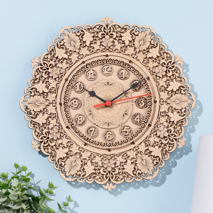 Часы &laquo;Узор&raquo;, 30&times;30&times;3 см, фанера