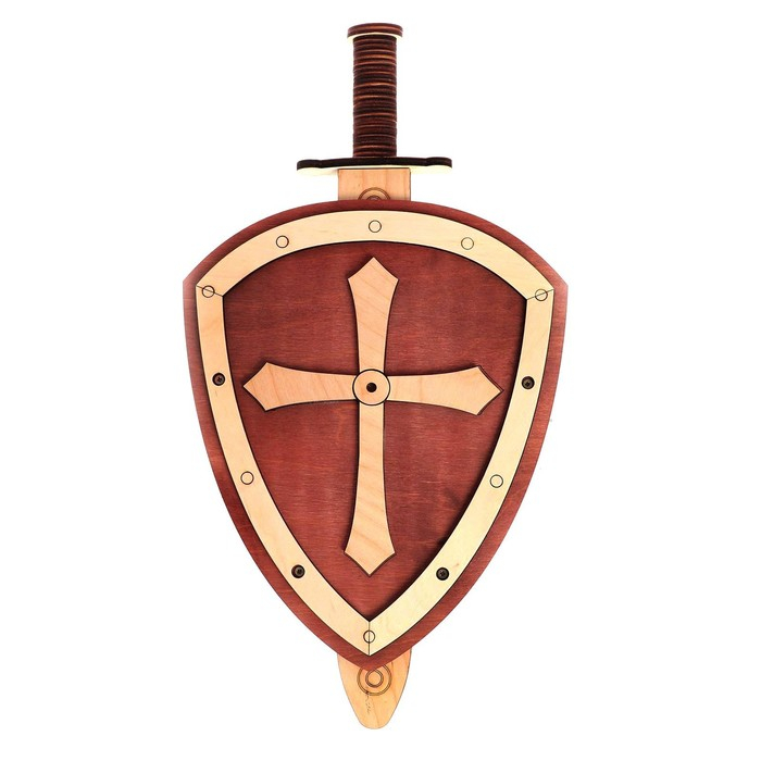 Деревянное оружие &laquo;Щит и меч&raquo; 24&times;44,5&times;5,6 см