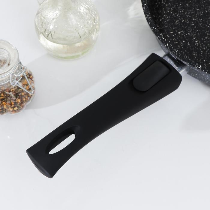 Сковорода Доляна &laquo;Элит&raquo;, d=22 см, съёмная ручка, стеклянная крышка, антипригарное покрытие