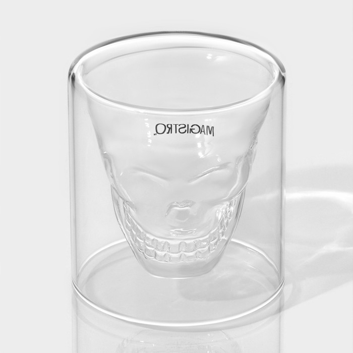 Набор стопок - шотов стеклянных с двойными стенками Magistro &laquo;Череп&raquo;, 150 мл, 8&times;8,5 см, 2 шт