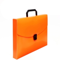 Папка-портфель А4 на замке, Calligrata "Неон", 1 отделение, пластиковая, 700 мкм, оранжевая Папка-портфель А4 на замке, Calligrata "Неон", 1 отделение, пластиковая, 700 мкм, оранжевая