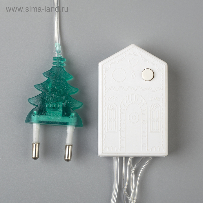 Гирлянда &laquo;Нить&raquo; 20 м, IP20, прозрачная нить, 200 LED, свечение зелёное, 8 режимов, 220 В