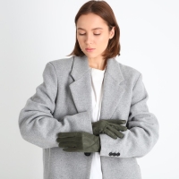 Перчатки женские, безразмерные, без утеплителя, цвет хаки