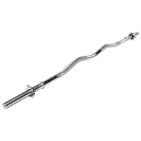 Гриф гнутый Вайдера W-образный с замками ONLYTOP, вес 4,8 кг, 120 см, d=25 мм, до 120 кг