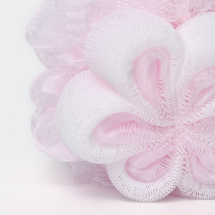 Мочалка - цветок CUPELLIA SPA, 50 гр, цвет бело-розовый