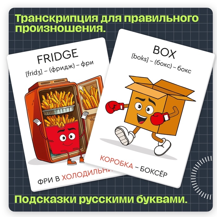 Развивающий набор &laquo;Мнемокарточки. Английский язык&raquo;, 3+