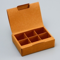 Коробка для 6 конфет, 13,7 х 9,85 х 3,85 см. Кондитерская упаковка