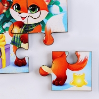 Деревянный пазл &laquo;Новый год! Оленёнок и лисёнок&raquo;