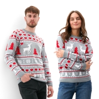 Джемпер вязаный KAFTAN "Новогодний" размер 50, серый