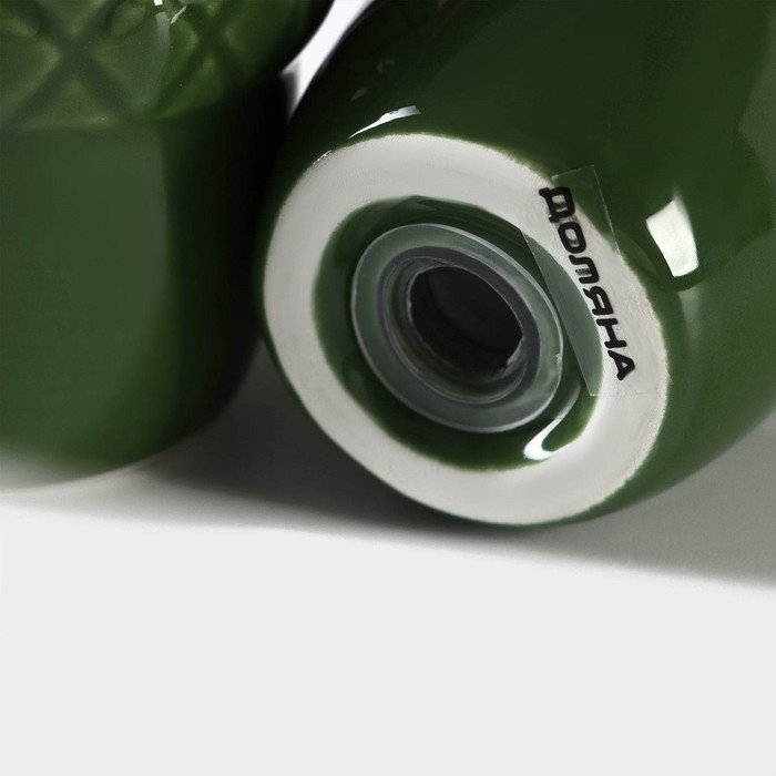 Набор для специй Доляна &laquo;Лист&raquo;, 3 предмета: солонка 80 мл, перечница 80 мл, подставка, цвет зелёный