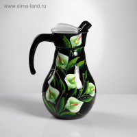 Набор для сока с подносом "Каллы" художественная роспись, 6 стаканов 1250/200 мл Набор для сока с подносом "Каллы" художественная роспись, 6 стаканов 1250/200 мл