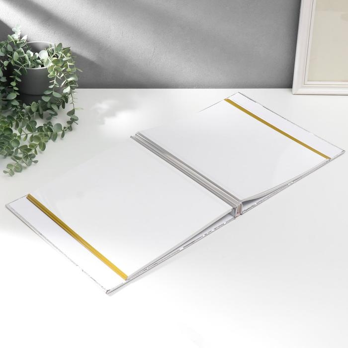 Фотоальбом магнитный 20 листов "Серебряные цветы" кожзам 5,5х35х33 см