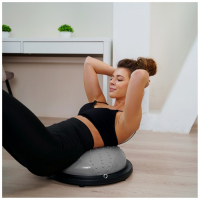 Полусфера BOSU гимнастическая, массажная, с насосом, 46х20 см, цвет серый