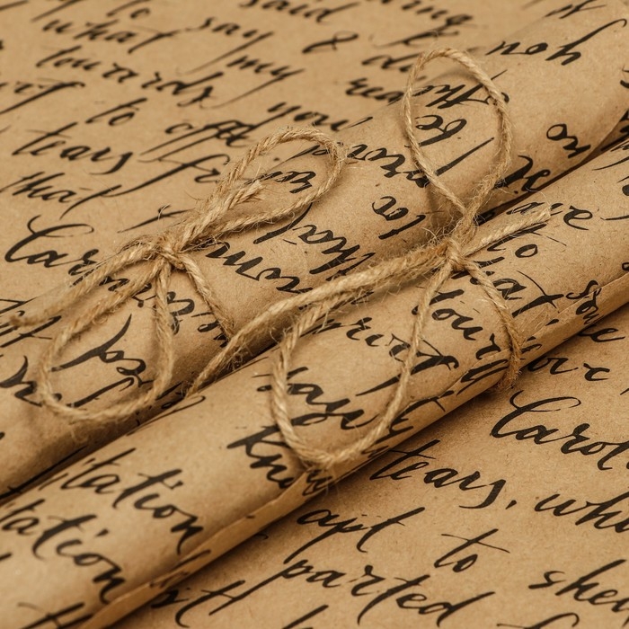 Бумага упаковочная, крафт "Рукопись", 70х100 см, 1 лист