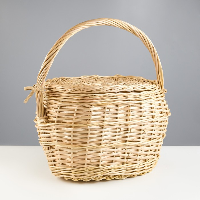 Корзина &laquo;Хозяйственная&raquo;, с крышкой, 17/26&times;23/32&times;22/42 см, ручное плетение, ива