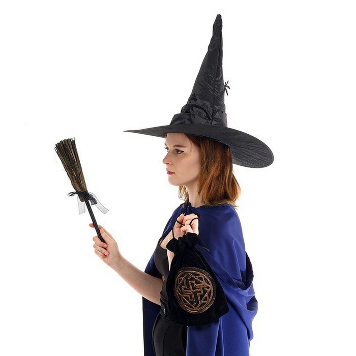 Карнавальный набор &laquo;Магия&raquo;, шляпа чёрная, метла, мешок