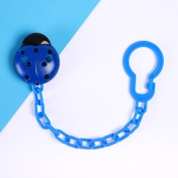 Держатель для соски - пустышки &laquo;Божья коровка&raquo;, на цепочке, цвет синий