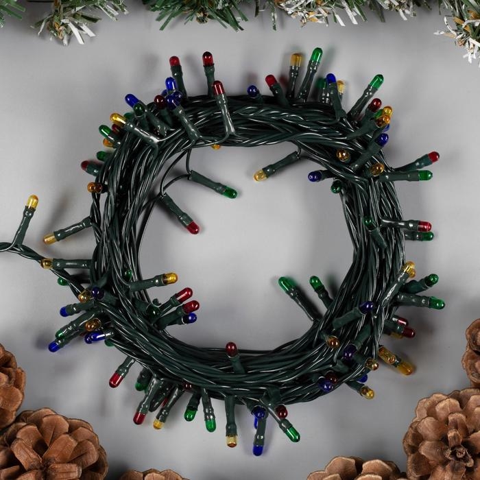 Гирлянда «Нить» 5.5 м, IP20, тёмная нить, 140 ламп, свечение мульти, 8 режимов, 220 В Гирлянда «Нить» 5.5 м, IP20, тёмная нить, 140 ламп, свечение мульти, 8 режимов, 220 В