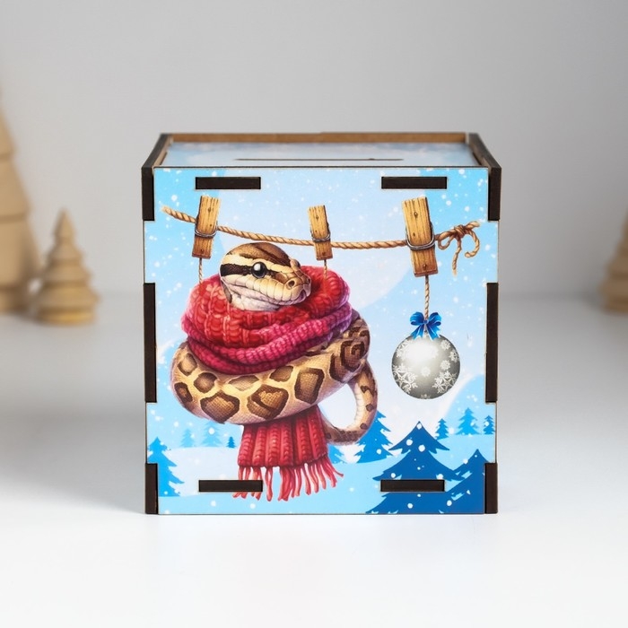 Копилка куб Копилка куб "Змея. Верь в себя" 10х10х10 см