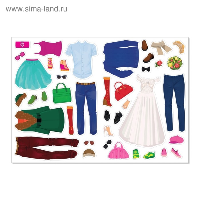 Наклейки «Наряди куколку. Свадьба», 12 стр. Наклейки «Наряди куколку. Свадьба», 12 стр.
