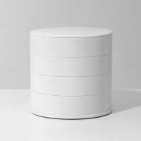 Подставка универсальная "Шкатулка" круглая, 4 секции, 10*10*10см, цвет белый