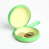 Футляр для монет/наушников на молнии, цвет зелёный