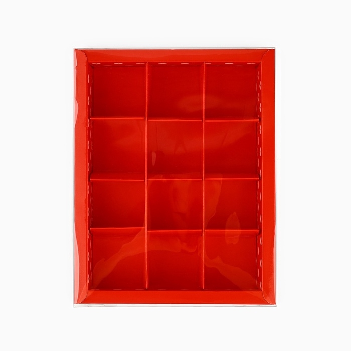 Коробка под 12 конфет с ячейками &laquo;С любовью&raquo;, 14.5 х 18.5 х 3 см