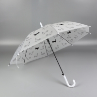 Зонт - трость полуавтоматический «Коты», 8 спиц, R = 47/54 см, D = 108 см, цвет МИКС Зонт - трость полуавтоматический «Коты», 8 спиц, R = 47/54 см, D = 108 см, цвет МИКС