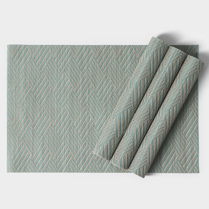 Салфетки сервировочные на стол Доляна &laquo;Энн&raquo;, 4 шт, 30&times;45 см, цвет серо-голубой