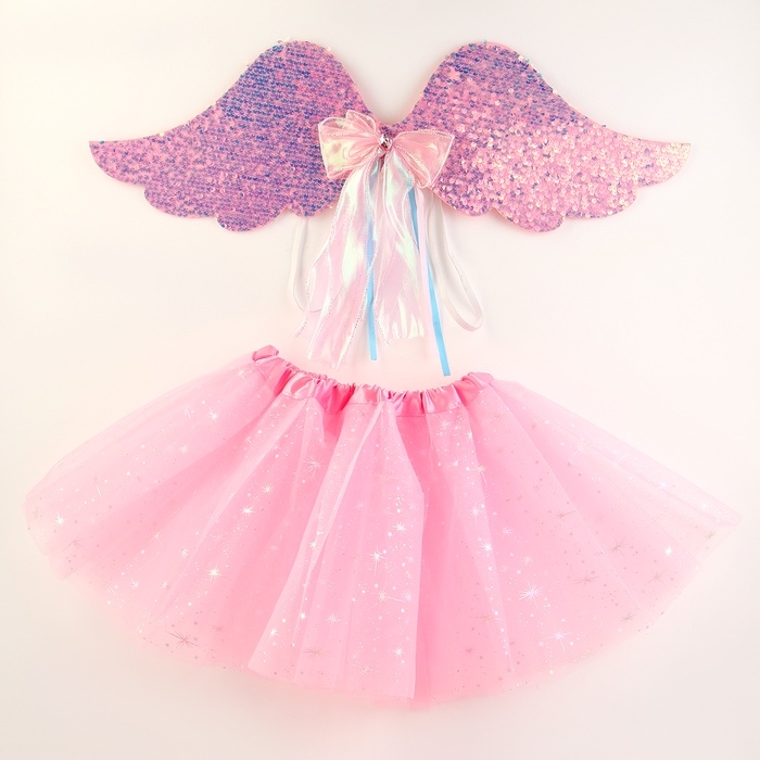 Карнавальный набор Карнавальный набор "Ангелочек" 2 предмета: юбка, крылья, цвет розовый