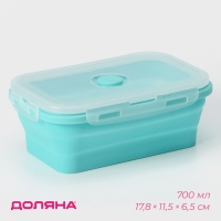 Контейнер складной с крышкой Доляна &laquo;Коста&raquo;, 700 мл, 17,8&times;11,5&times;6,5 см, цвет МИКС