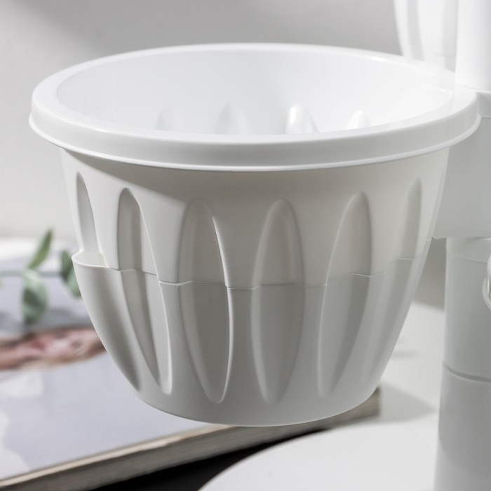 Кашпо многоярусное &laquo;Каскад&raquo;, 3 шт, 700 мл, цвет белый