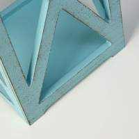 Кашпо деревянное 14&times;14&times;26 см "Фонарь Хай-тек Прованс", серо-голубой