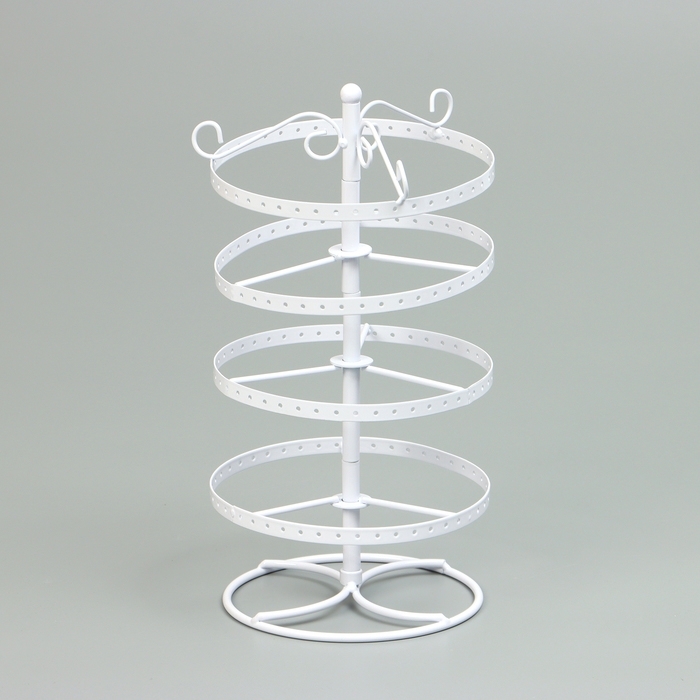 Подставка для украшений &laquo;Вертушка&raquo;, 4 яруса, металл, 15&times;15&times;35см, цвет белый