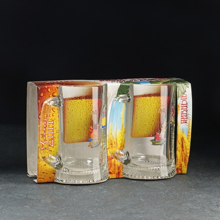 Набор кружек для пива &laquo;Приколисты&raquo;, 500 мл, 2 шт, рисунок МИКС