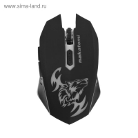 Мышь Nakatomi MROG-15U, игровая, беспроводная, оптическая, 1600 dpi, подсветка, USB, чёрная Мышь Nakatomi MROG-15U, игровая, беспроводная, оптическая, 1600 dpi, подсветка, USB, чёрная
