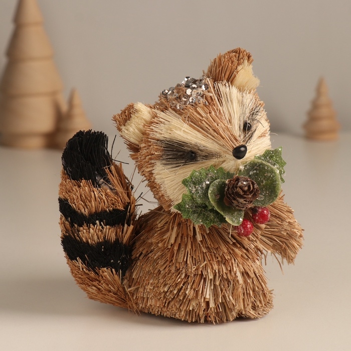 Декор Декор "Енотик с новогодними веточками" 7х10х11 см