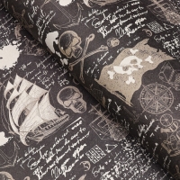 Бумага упаковочная, крафт "Морской бой", 70 х 100 см, 1 лист