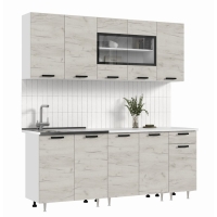 Кухня Рио NEW 2,0м, Дуб Крафт Белый/Антарес столешница Кухня Рио NEW 2,0м, Дуб Крафт Белый/Антарес столешница